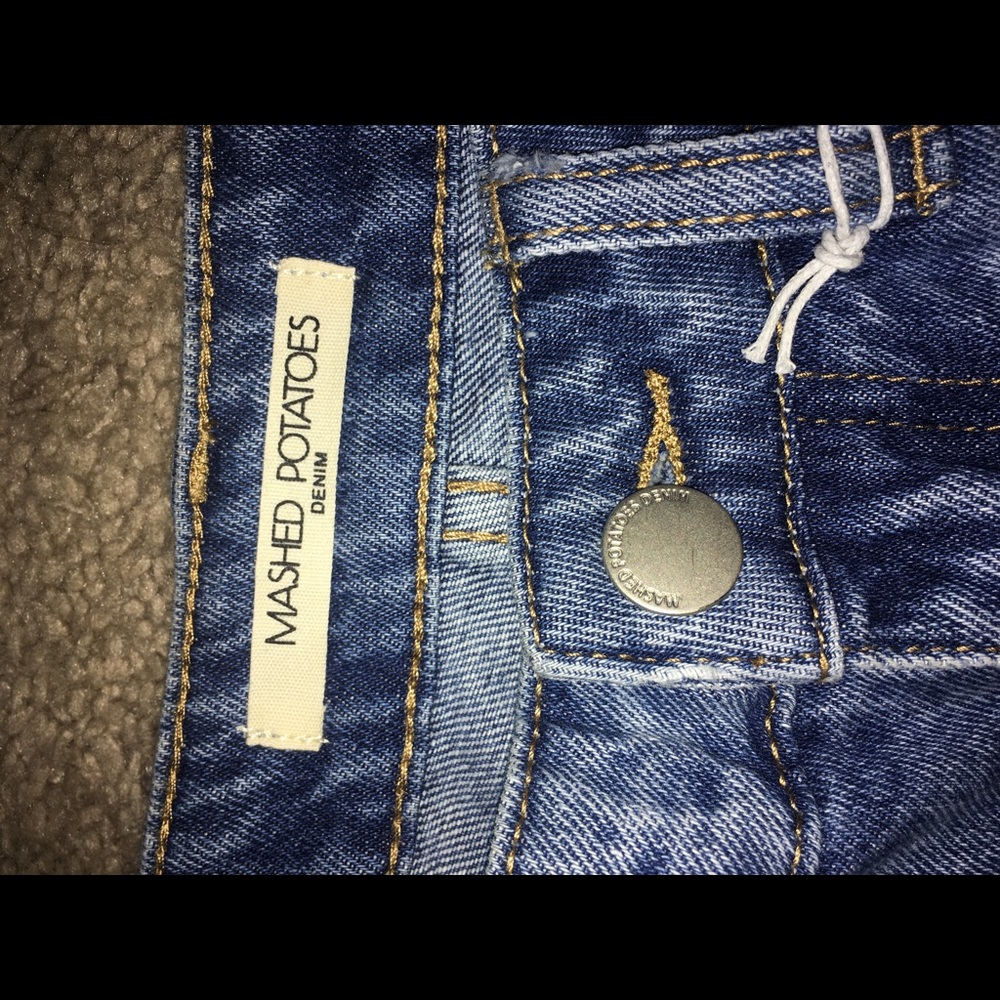 High Rise, Ripped Mash Potatoes Denim Jeans - Picture 4 of 4